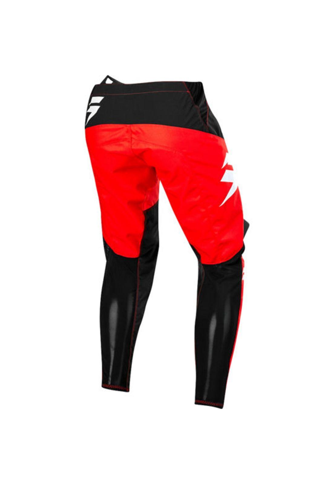 Pantalon Moto Niño White York Rojo Shift-1