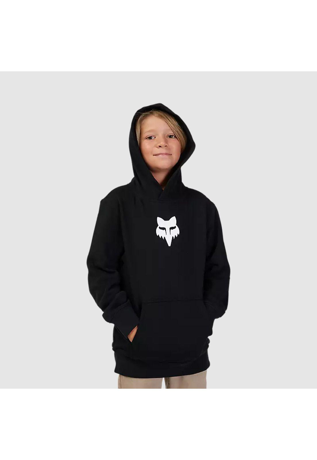 Poleron Lifestyle Niño Canguro Legacy Negro Fox-0