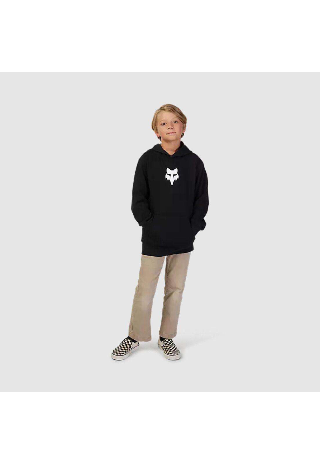Poleron Lifestyle Niño Canguro Legacy Negro Fox-2