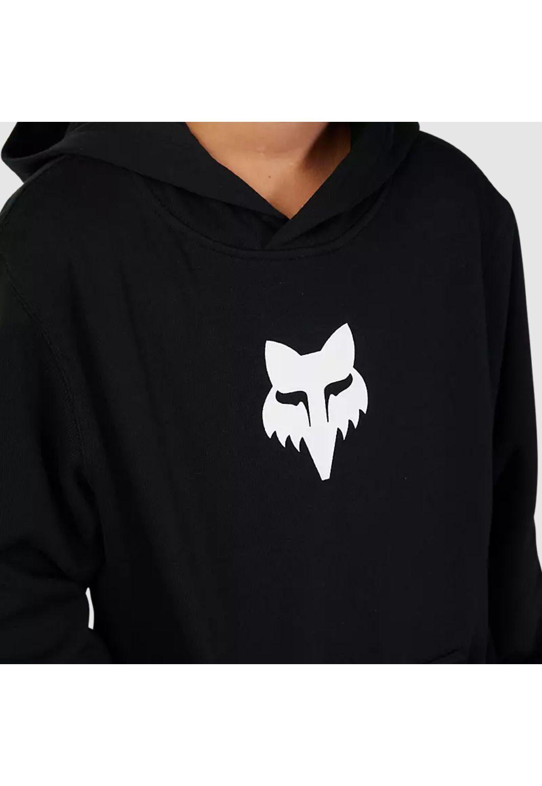 Poleron Lifestyle Niño Canguro Legacy Negro Fox-3