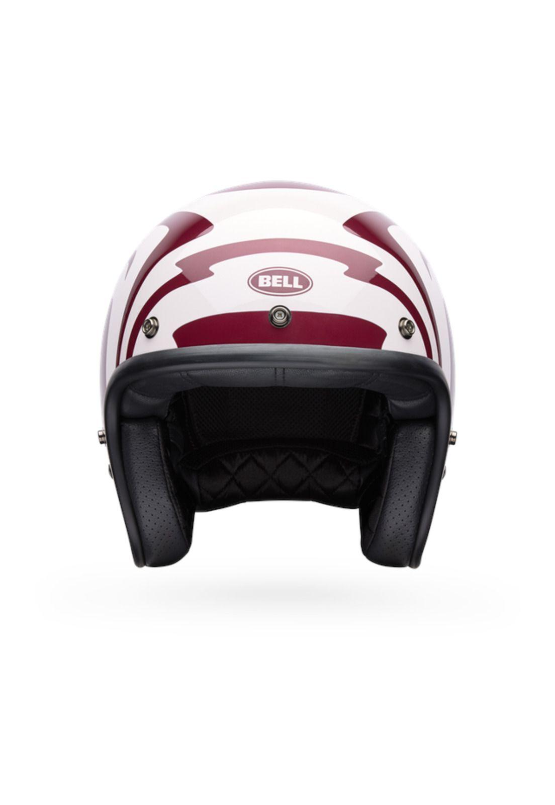 Casco Moto Custom 500 Slap Rojo/Blanco Bell-2
