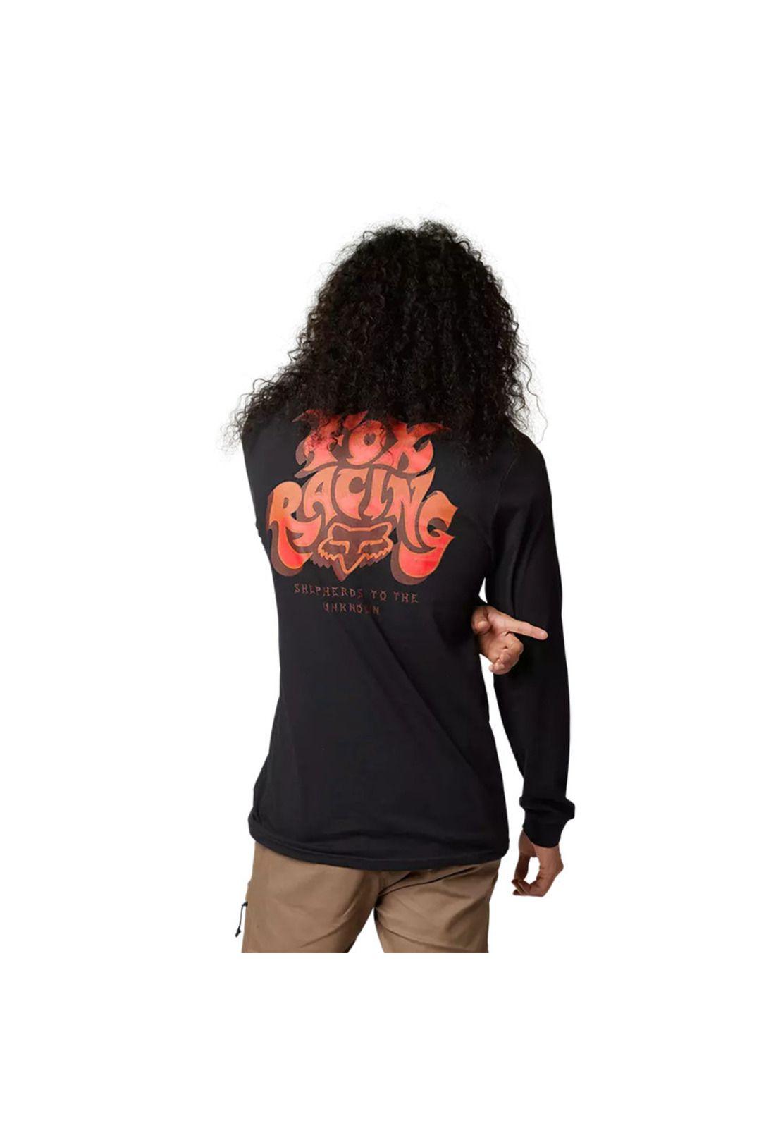 Polera Lifestyle Manga Larga Colel Negro Fox-2