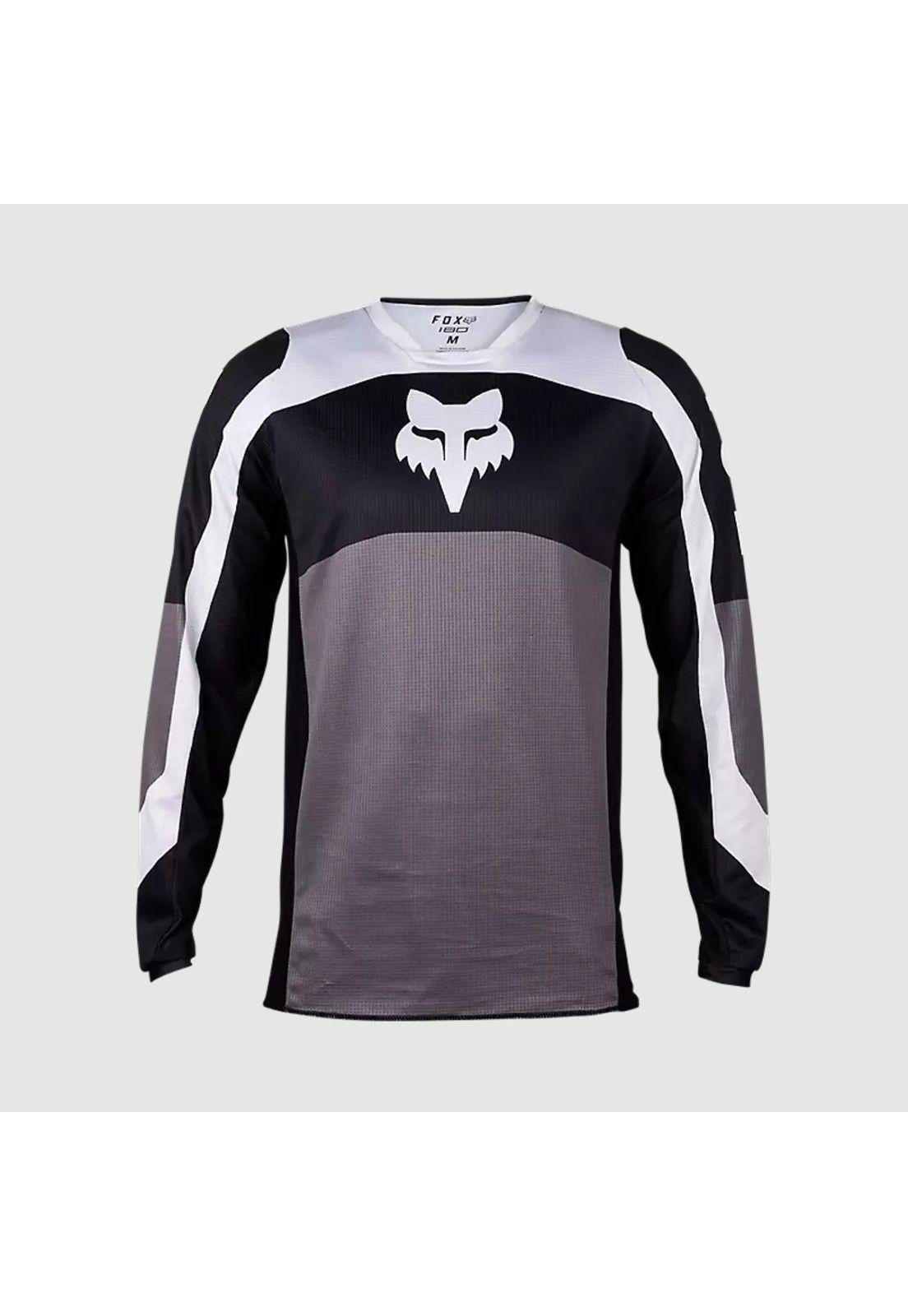 Polera Moto 180 Nitro Negro/Gris Claro Fox-0