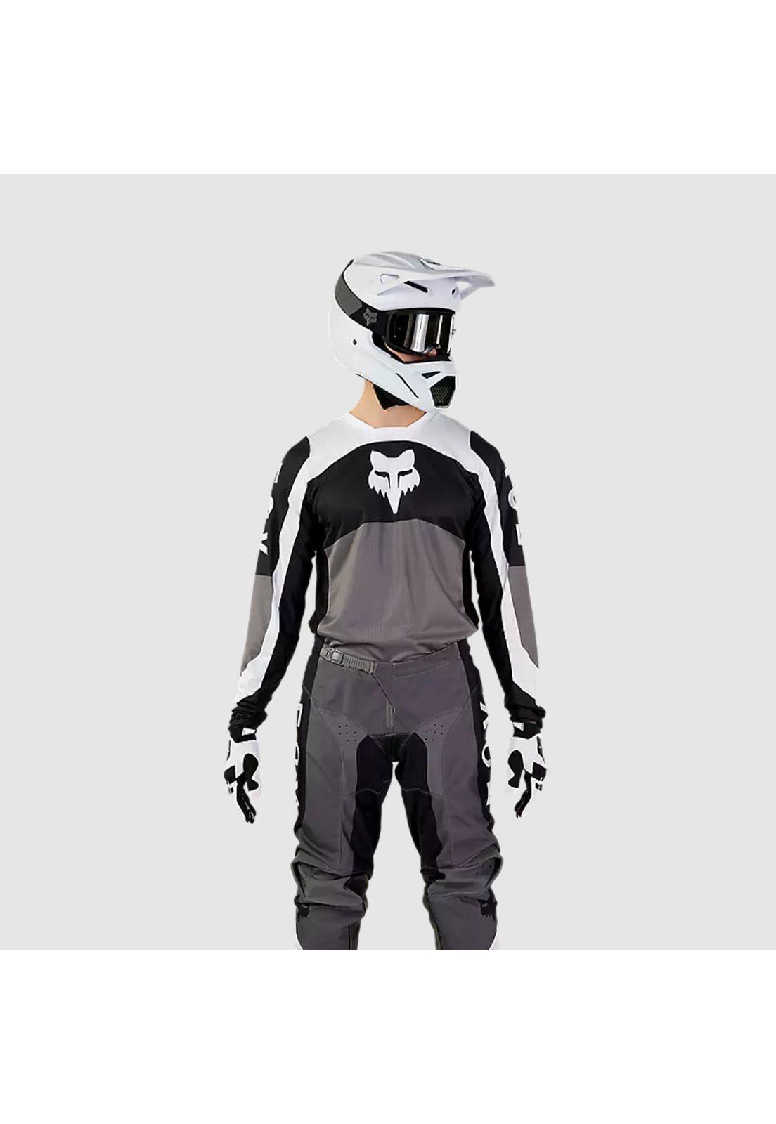 Polera Moto 180 Nitro Negro/Gris Claro Fox-1