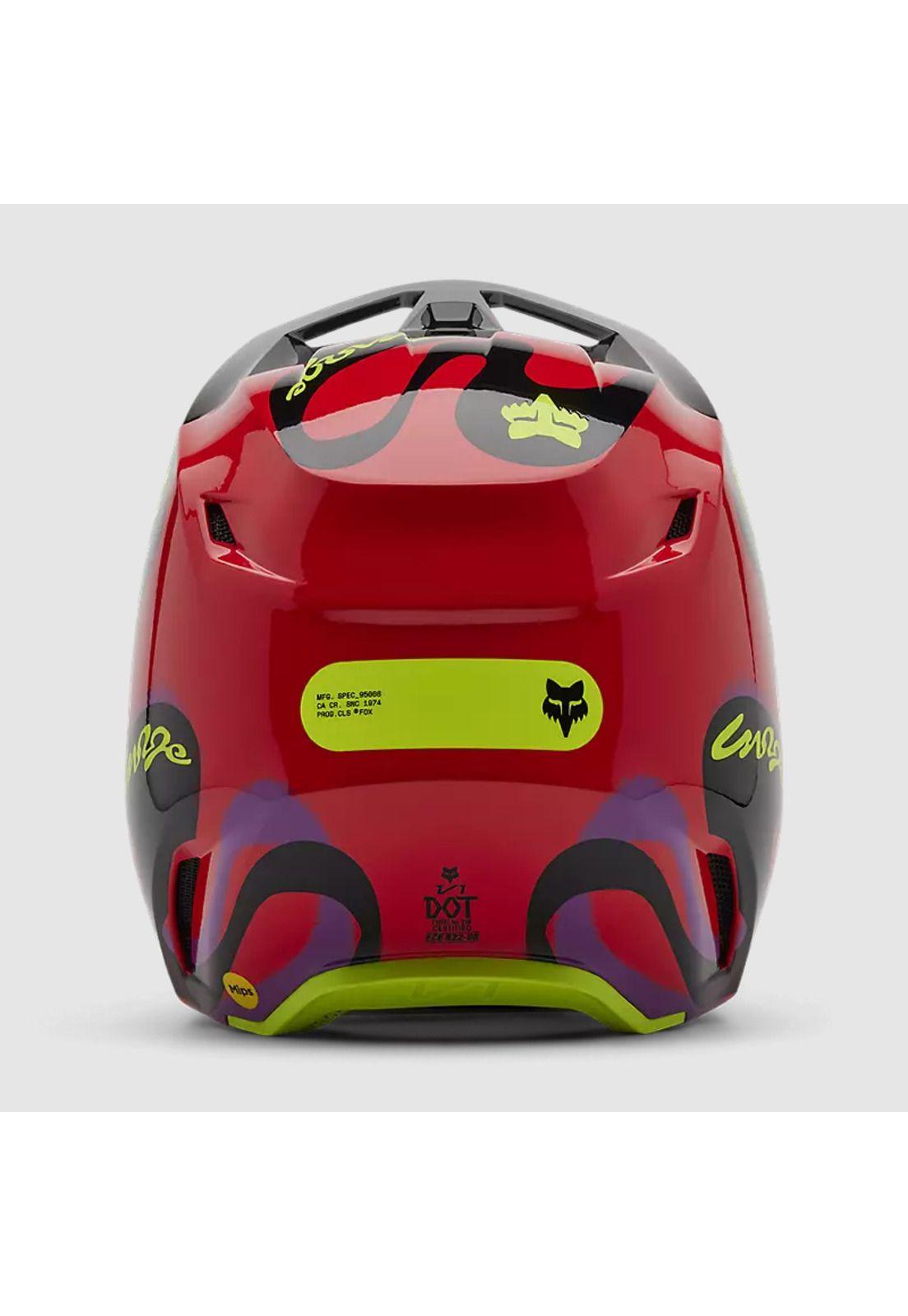Casco Moto V1 Emotion Rojo Fox-4