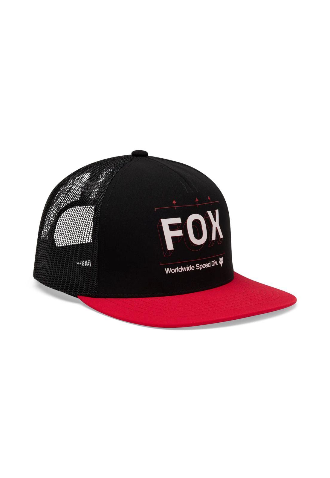 Gorro Jockey Lifestyle Image Print Trucker Negro/Rojo Fox-0