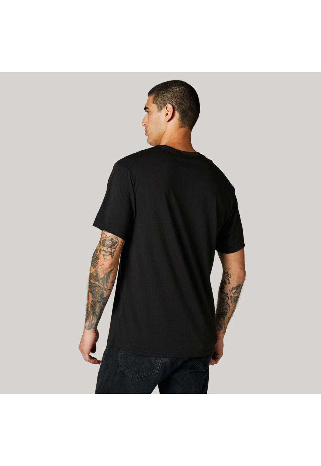 Polera Lifestyle Badge SS Tech Tee Negro Fox-1