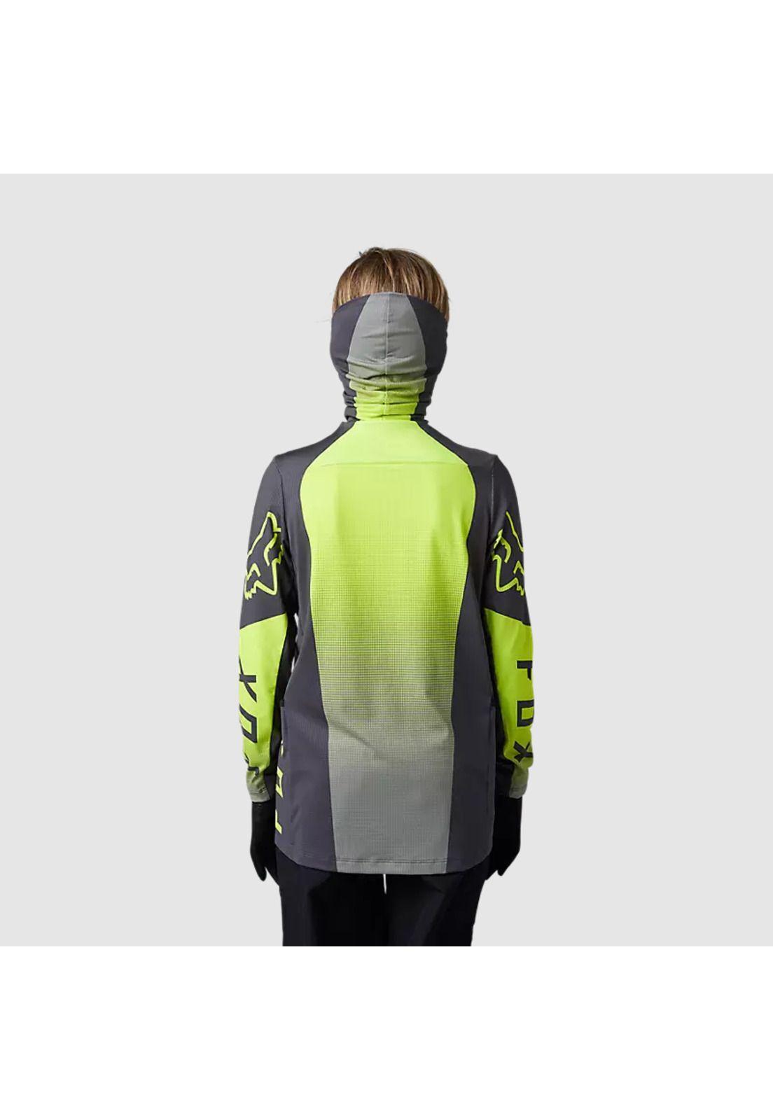 Polera Moto Niño Ranger Drive Krux SXS Con Cuello Amarillo Fluor Fox-2