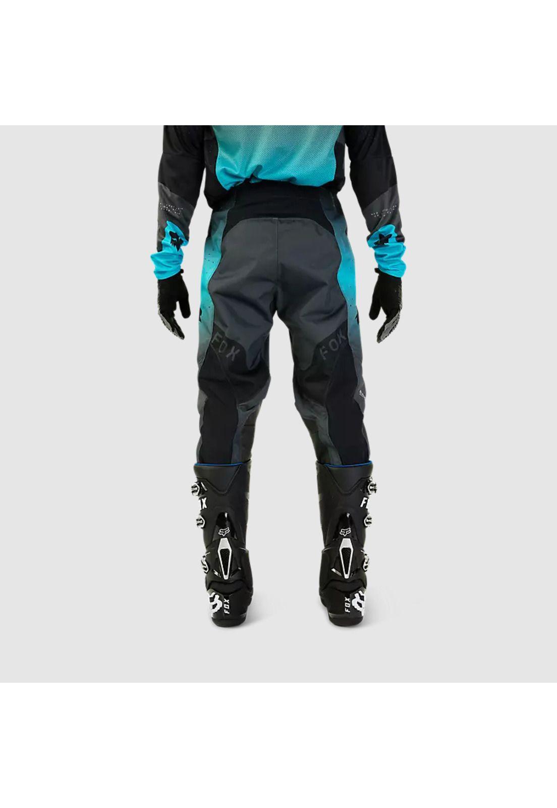 Pantalon Moto 360 Revise Negro/Celeste Fox-3