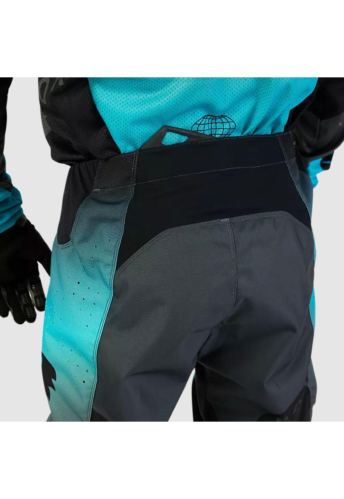 Pantalon Moto 360 Revise Negro/Celeste Fox-4
