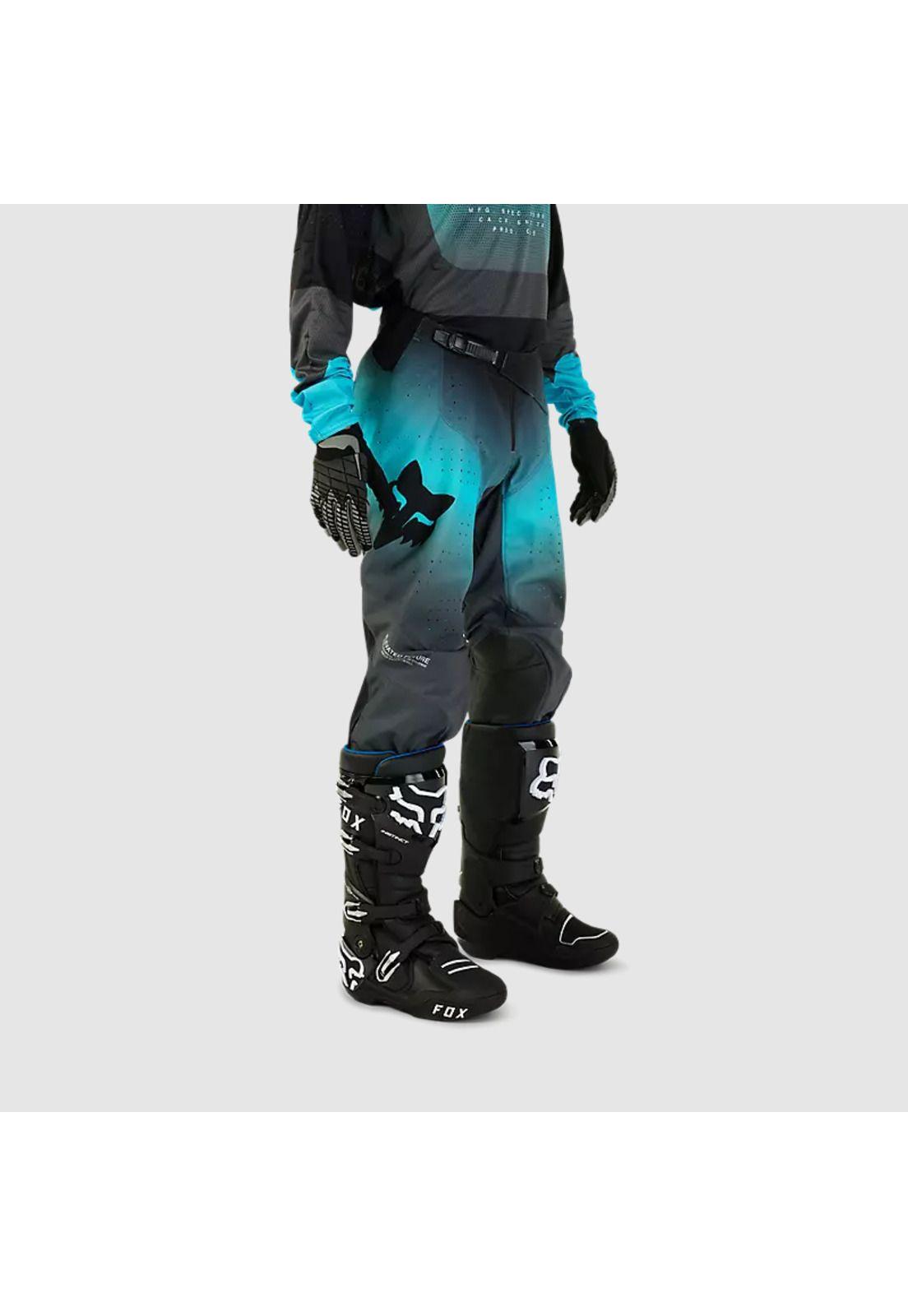 Pantalon Moto 360 Revise Negro/Celeste Fox-5