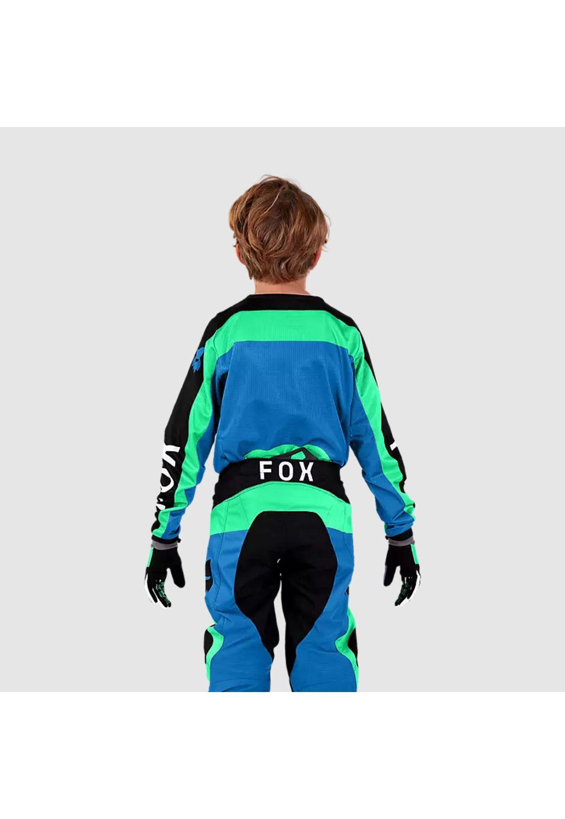 Polera Moto Niño 180 Ballast Negro/Azul Fox-2