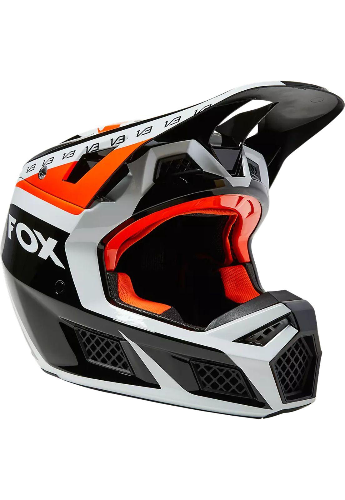 Casco Moto V3 RS DVIDE Negro/Naranjo Fox-0