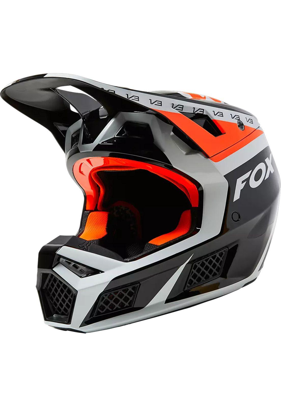Casco Moto V3 RS DVIDE Negro/Naranjo Fox-1