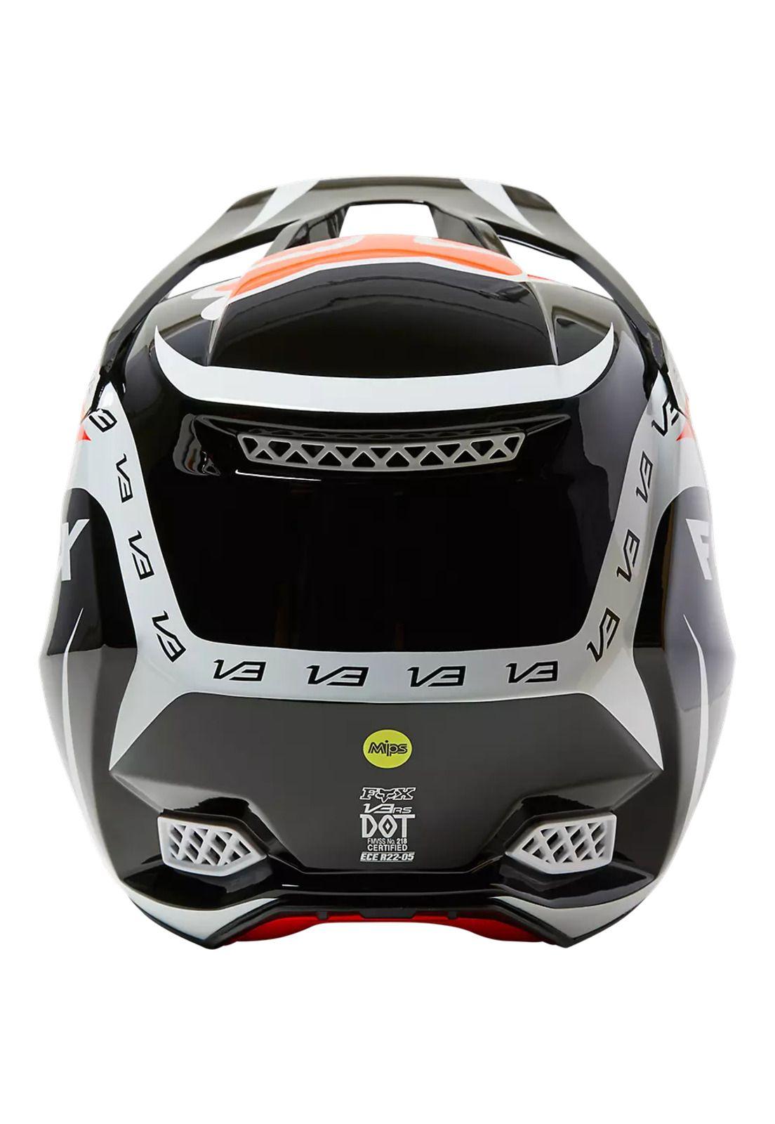 Casco Moto V3 RS DVIDE Negro/Naranjo Fox-3