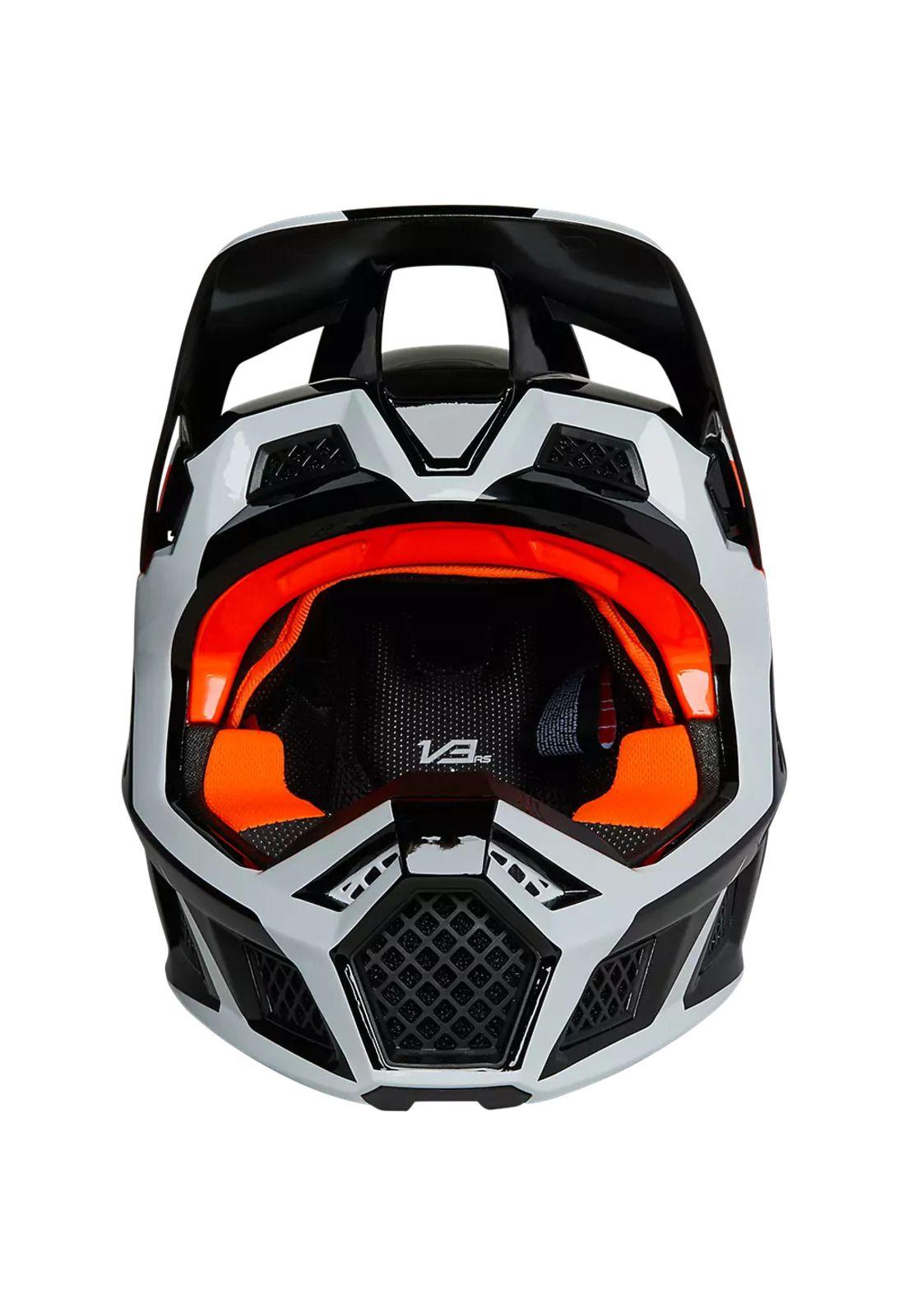 Casco Moto V3 RS DVIDE Negro/Naranjo Fox-4