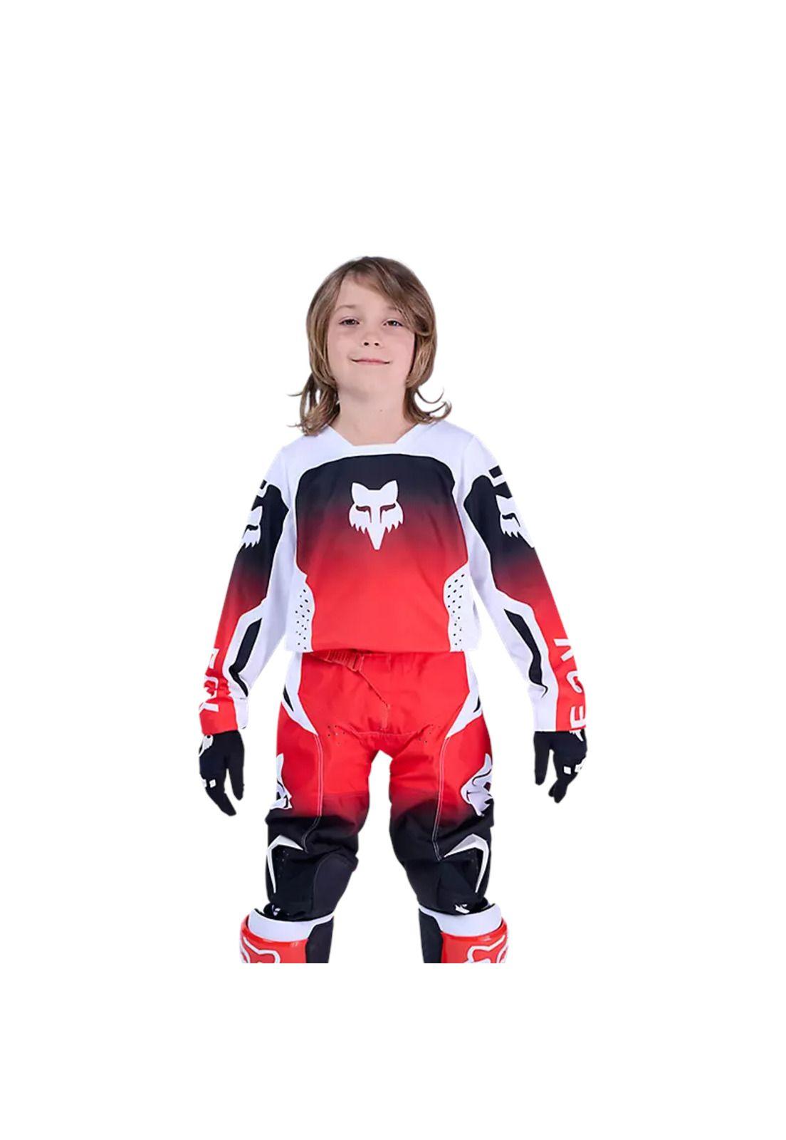 Polera Moto Niño 180 Shield Rojo Fox-2