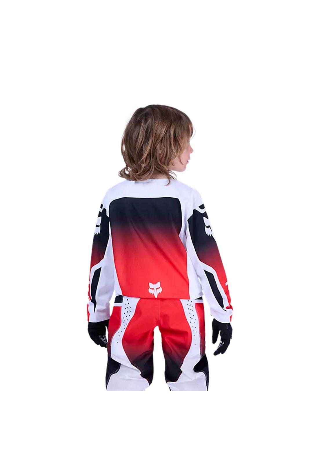 Polera Moto Niño 180 Shield Rojo Fox-3