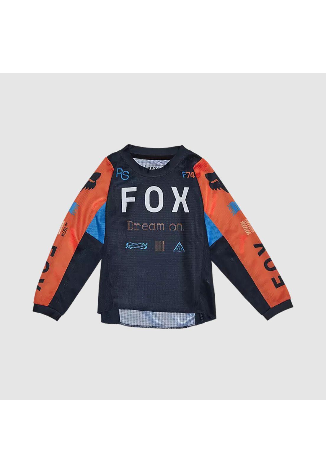 Polera Moto Infantil 180 Race Spec Azul Marino Fox-0