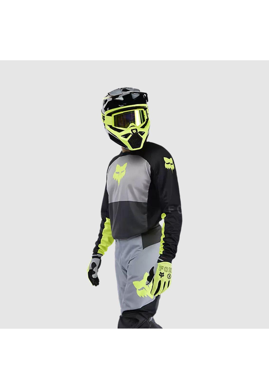 Polera Moto 180 Flow Negro/Amarillo Fox-2