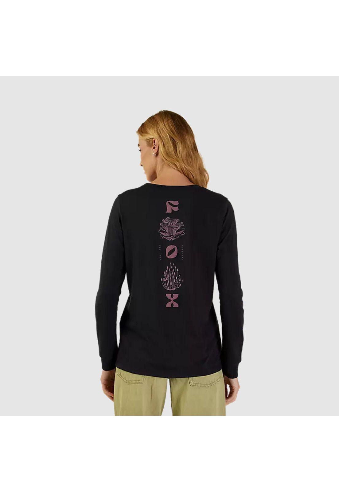 Polera Lifestyle Mujer Sensory Manga Larga Negro Fox-1