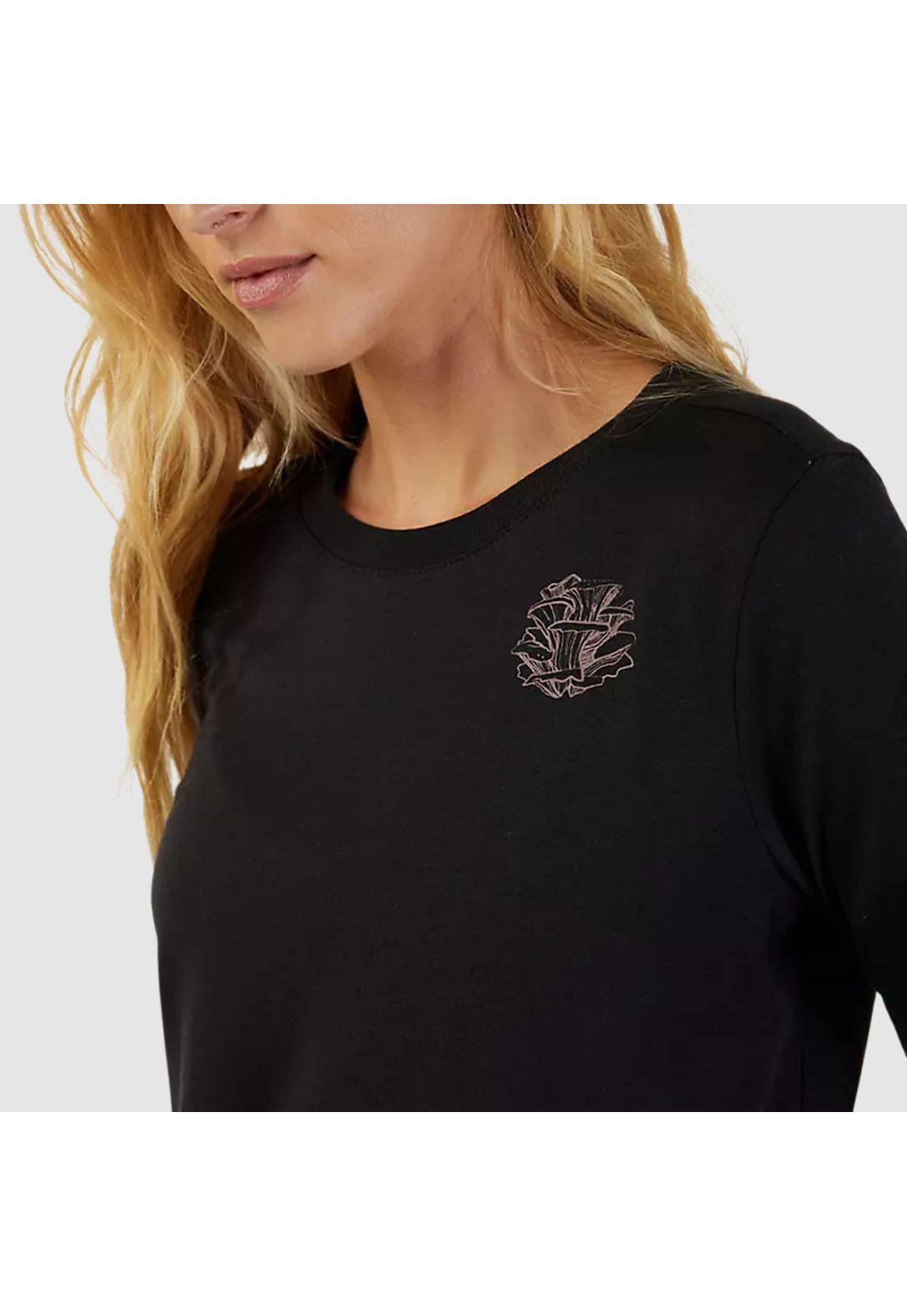 Polera Lifestyle Mujer Sensory Manga Larga Negro Fox-2