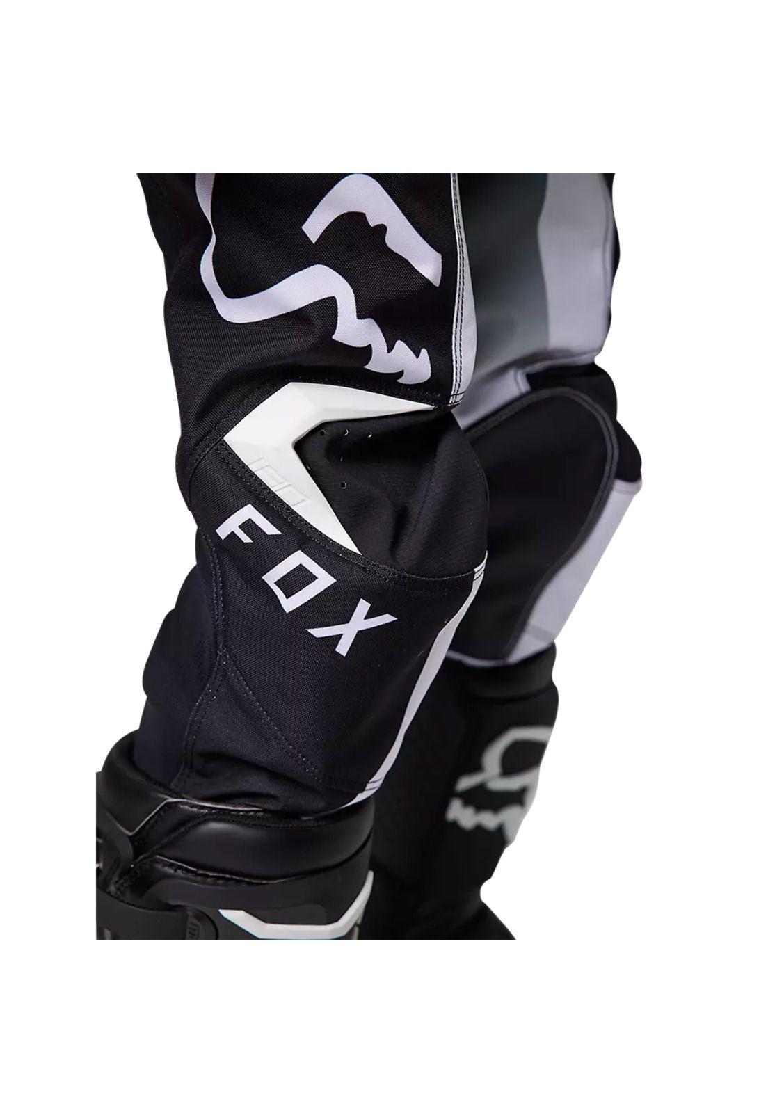 Pantalon Moto Niño 180 Leed Negro/Blanco Fox-5