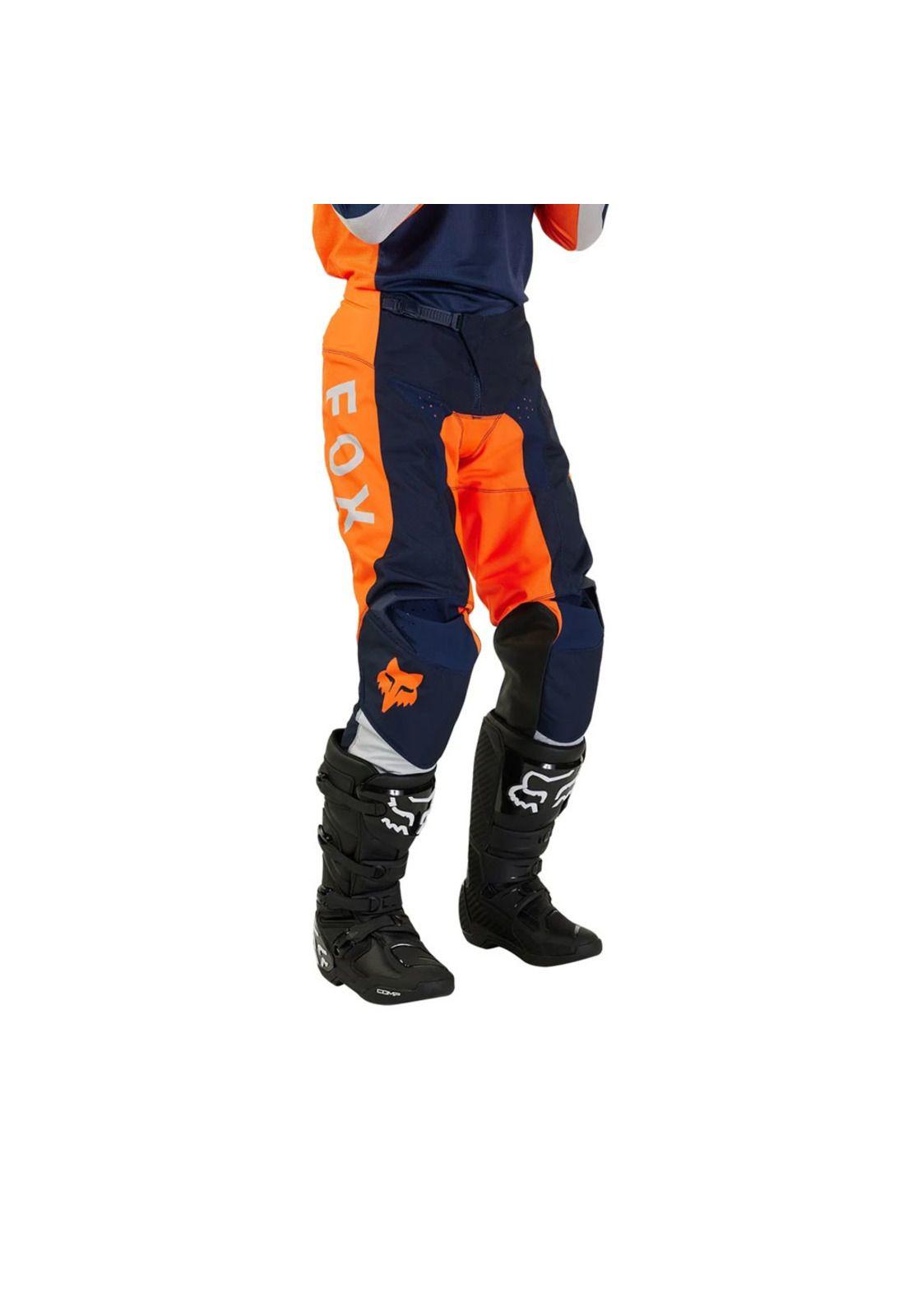Pantalon Moto Niño 180 Nitro Naranjo Fox-4