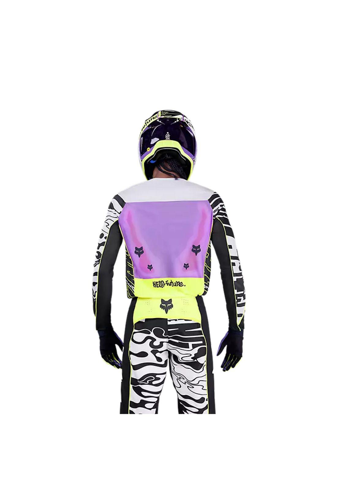 Polera Moto Flexair Image Phantom Limited Edition Blanco/Morado Fox-3