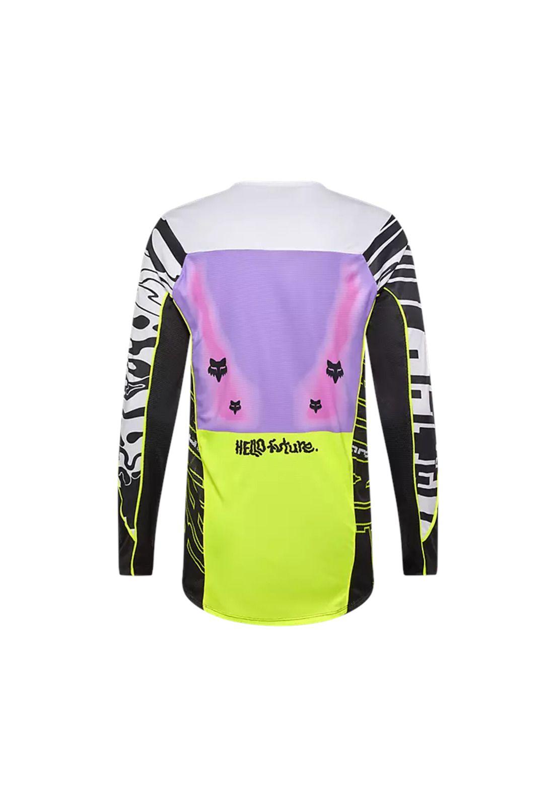 Polera Moto Flexair Image Phantom Limited Edition Blanco/Morado Fox-1