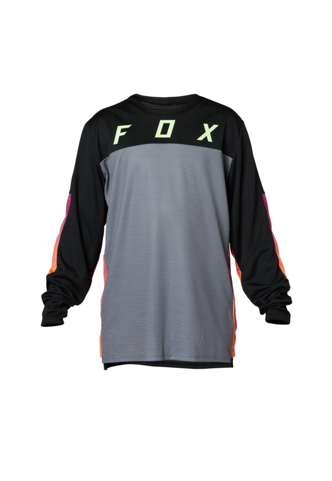 Polera Bicicleta Niño Defend Race Manga Larga Negro Fox-0