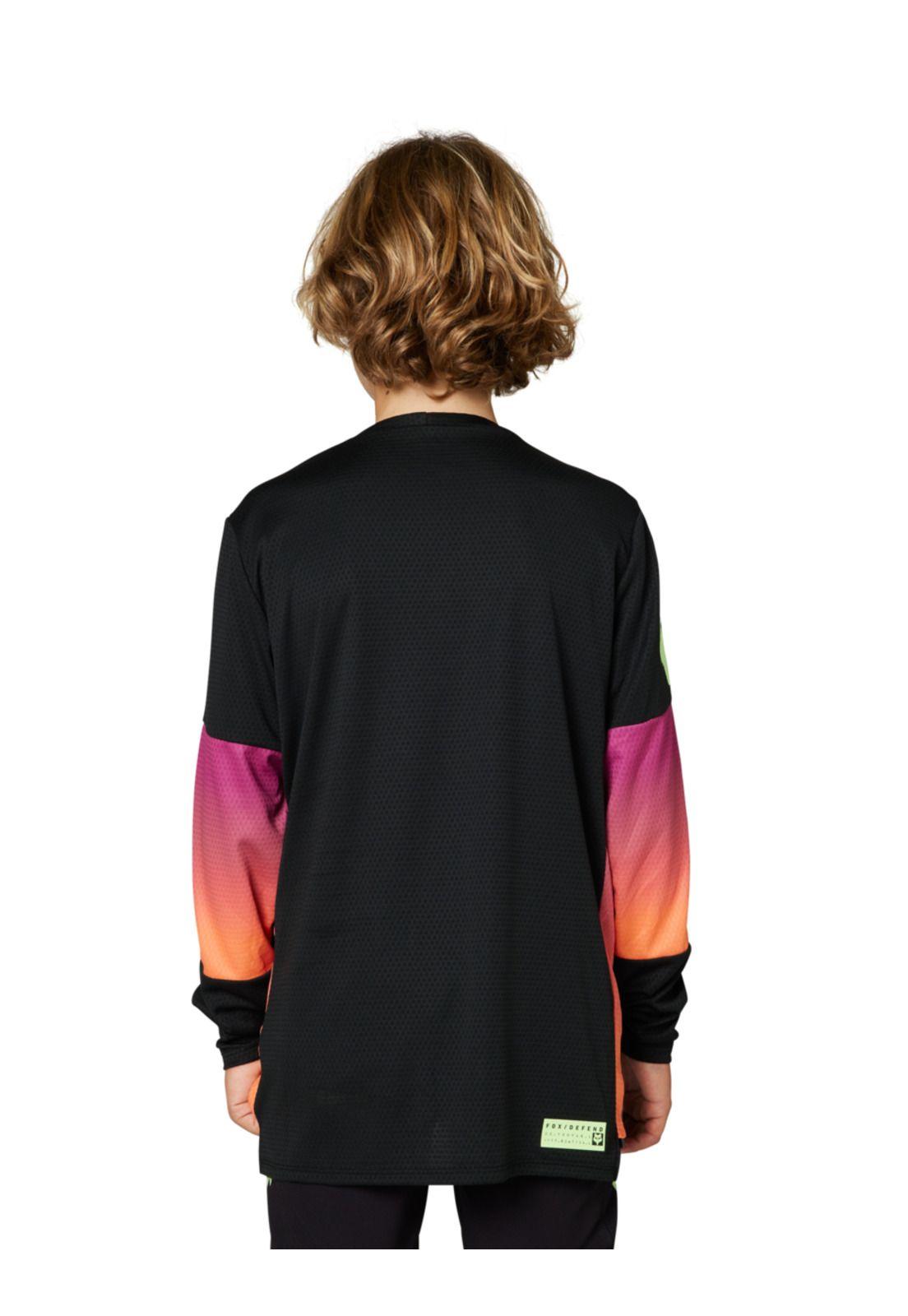 Polera Bicicleta Niño Defend Race Manga Larga Negro Fox-2