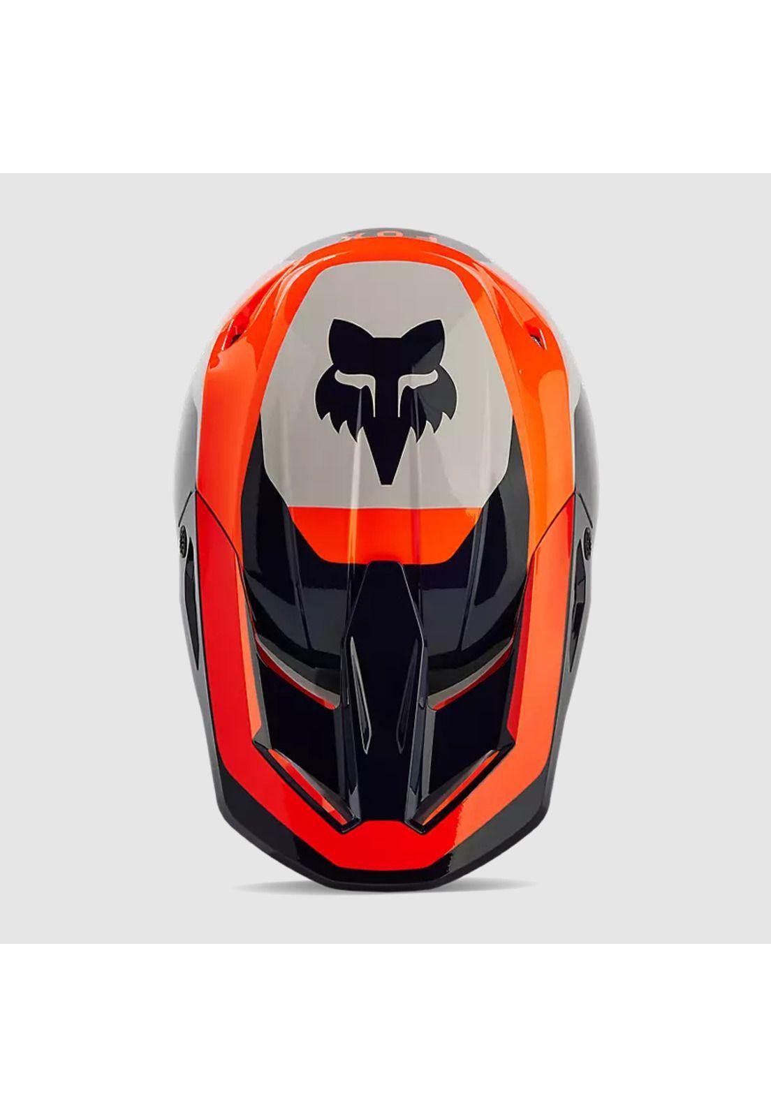 Casco Moto V1 Nitro Naranjo Fox-3
