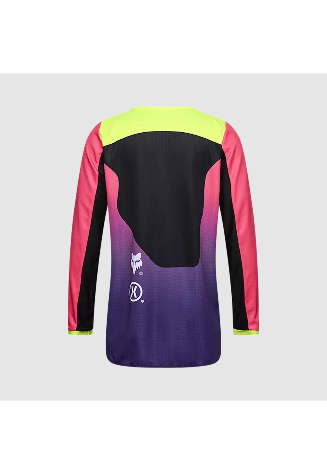 Polera Moto Niño 180 Elevated Negro/Rosado Fox-1