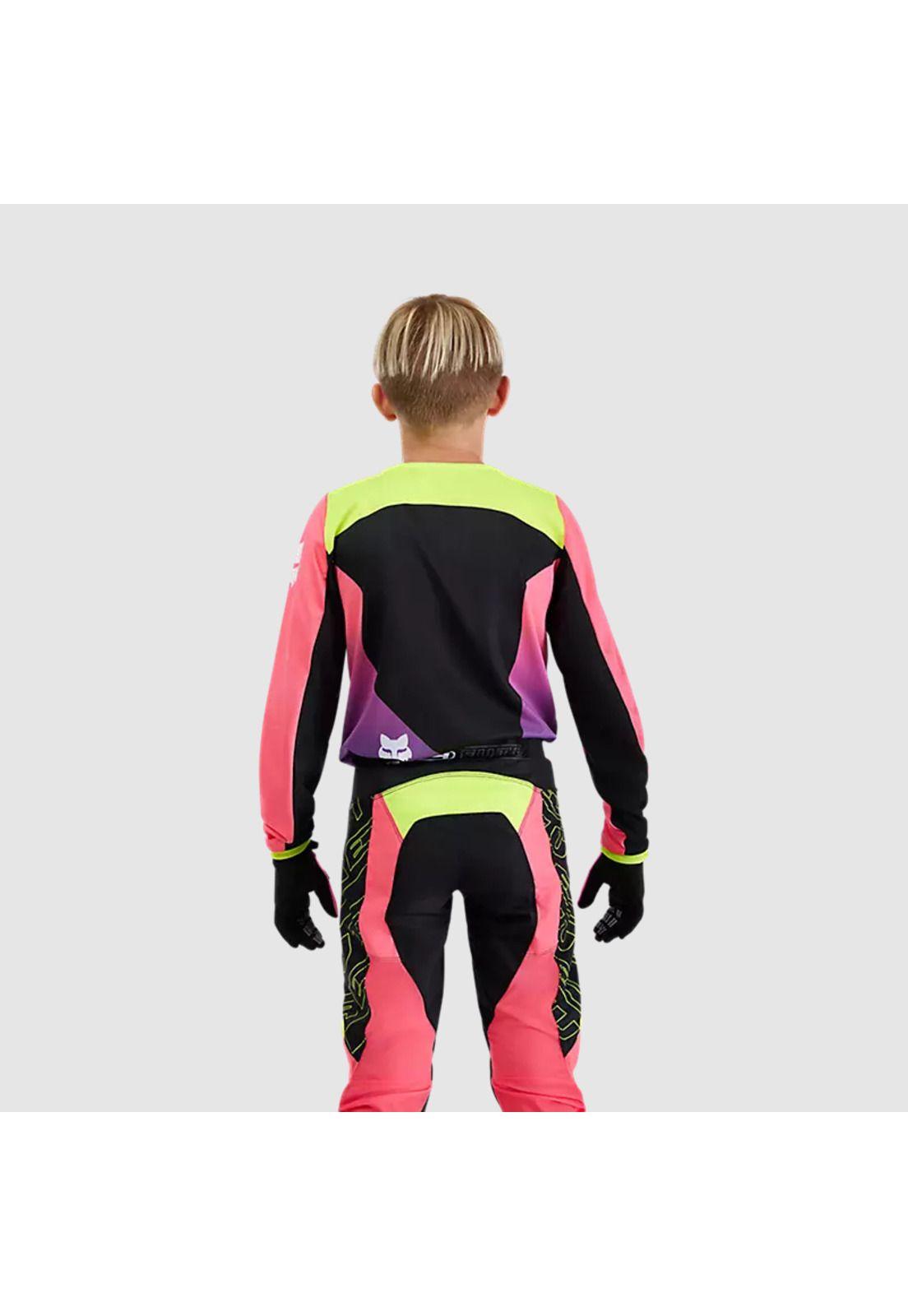 Polera Moto Niño 180 Elevated Negro/Rosado Fox-3