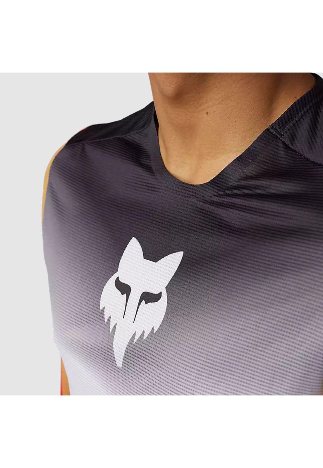 Polera Bicicleta Flexair Novah Negro/Blanco Manga Larga Fox-3