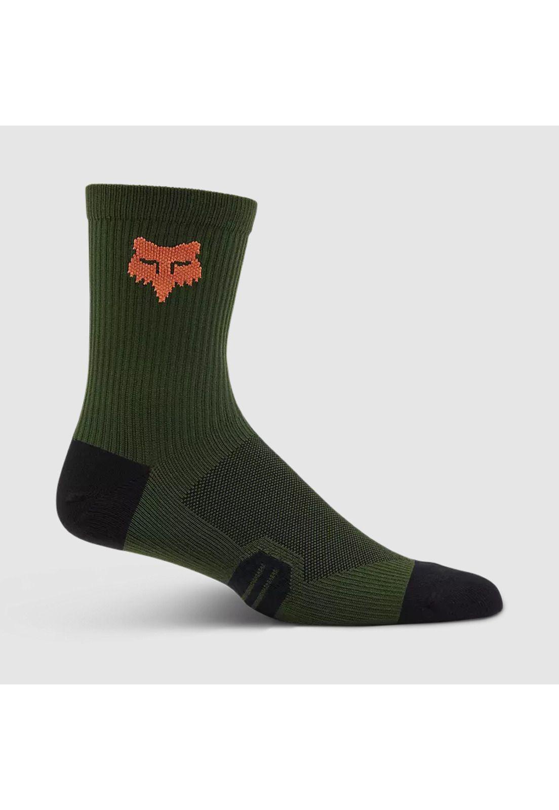 Calcetines Bicicleta Ranger 6" Verde/Naranjo Fox-2