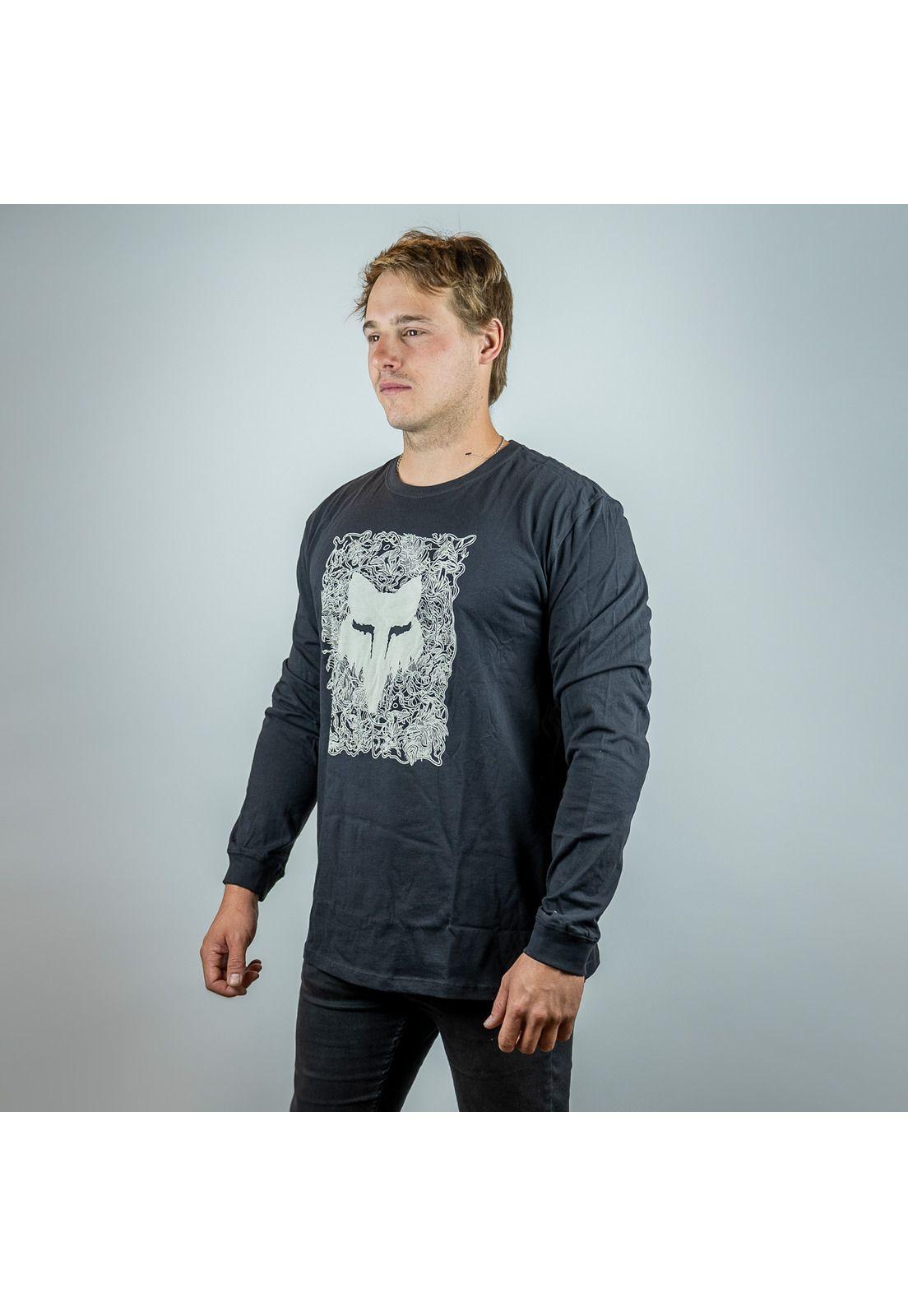 Polera Lifestyle Auxlry Manga Larga Negro Fox-1