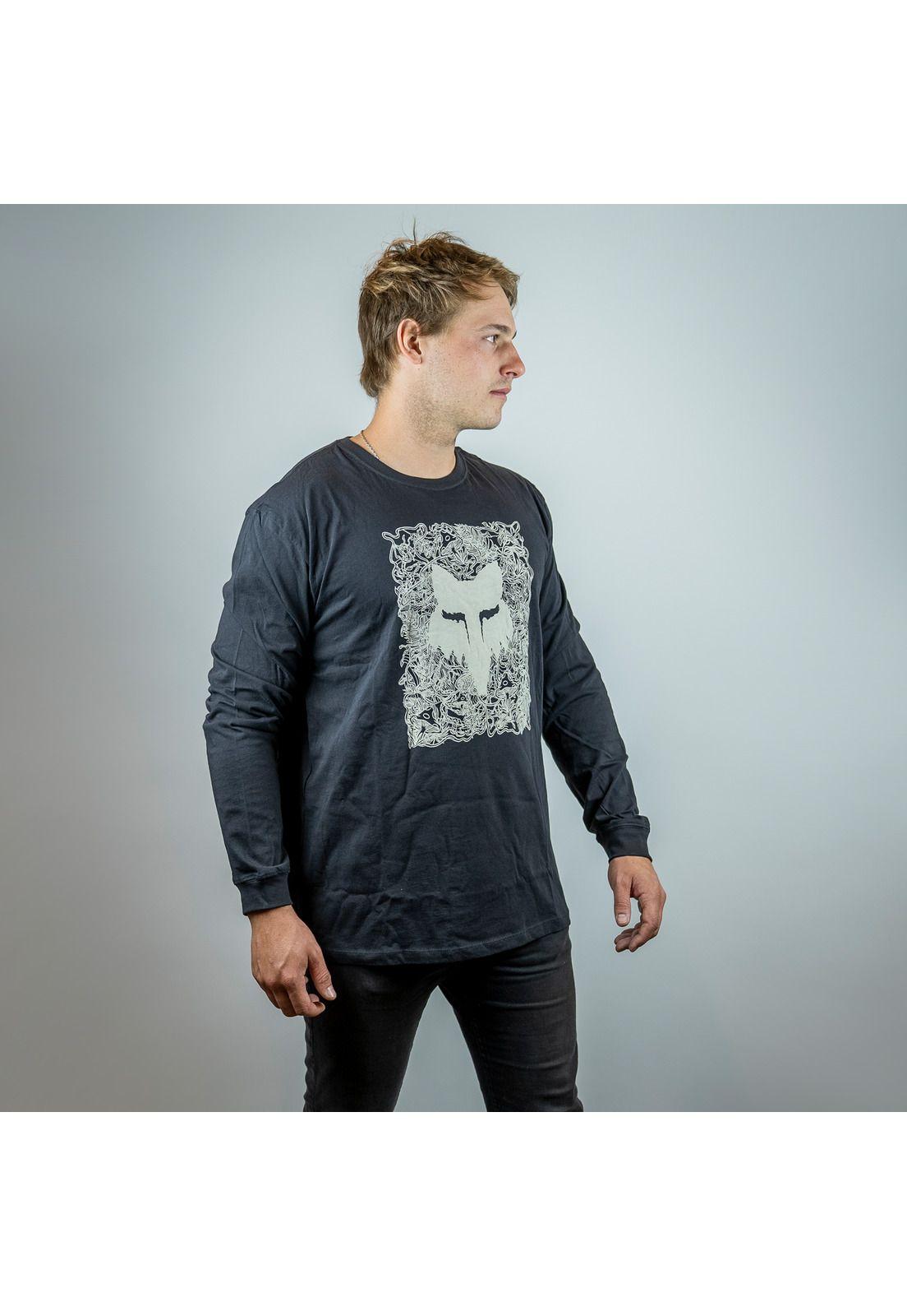 Polera Lifestyle Auxlry Manga Larga Negro Fox-2