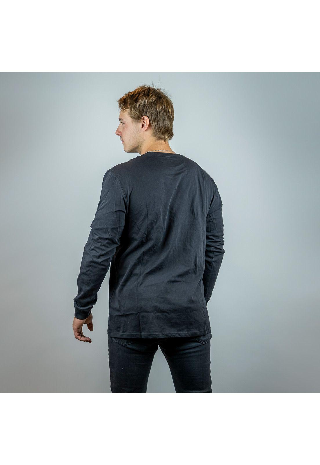 Polera Lifestyle Auxlry Manga Larga Negro Fox-3