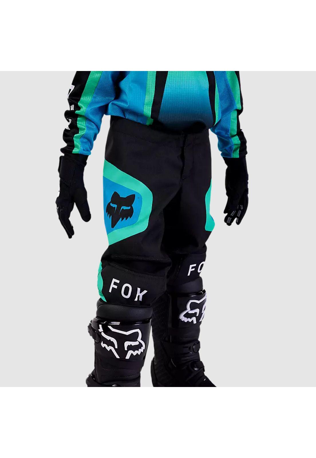 Pantalon Moto Infantil 180 Ballast Negro/Azul Fox-0