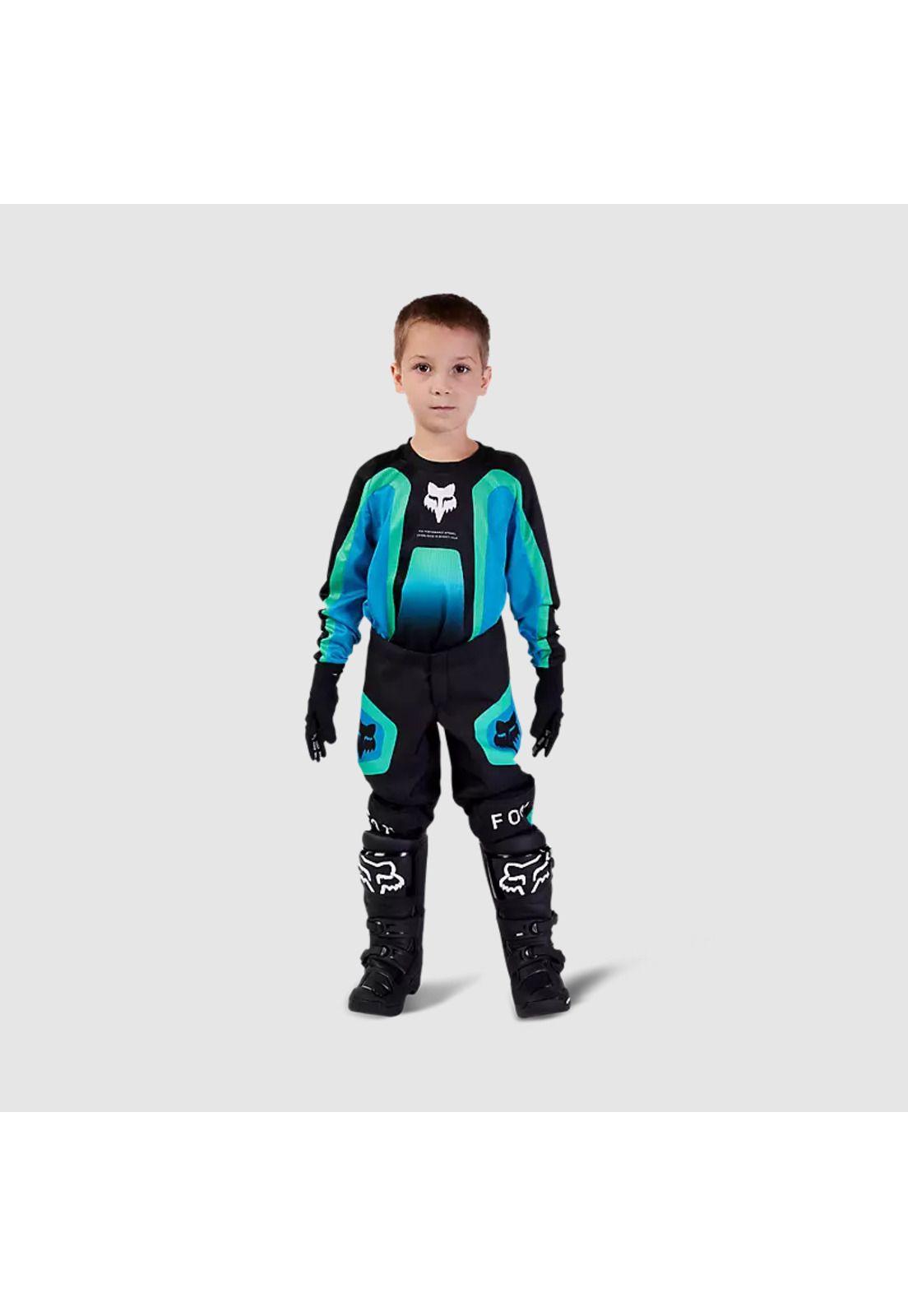 Pantalon Moto Infantil 180 Ballast Negro/Azul Fox-2
