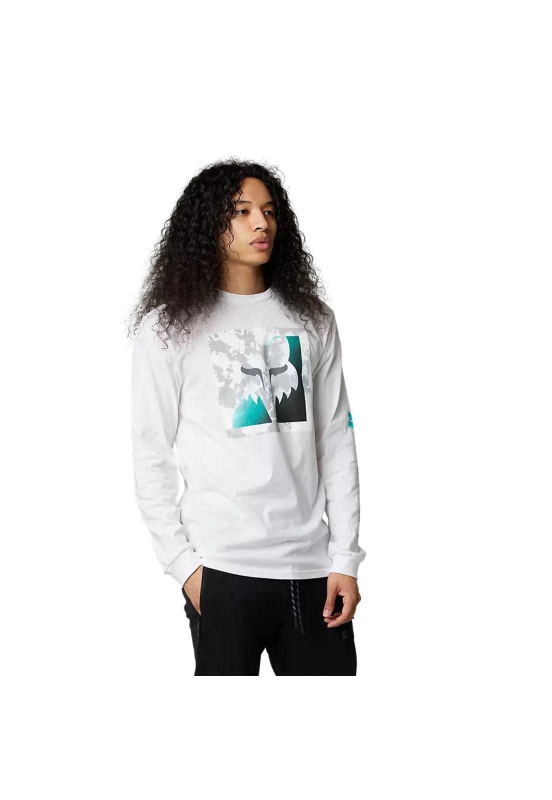 Polera Lifestyle Manga Larga Detonate Blanco Fox-0