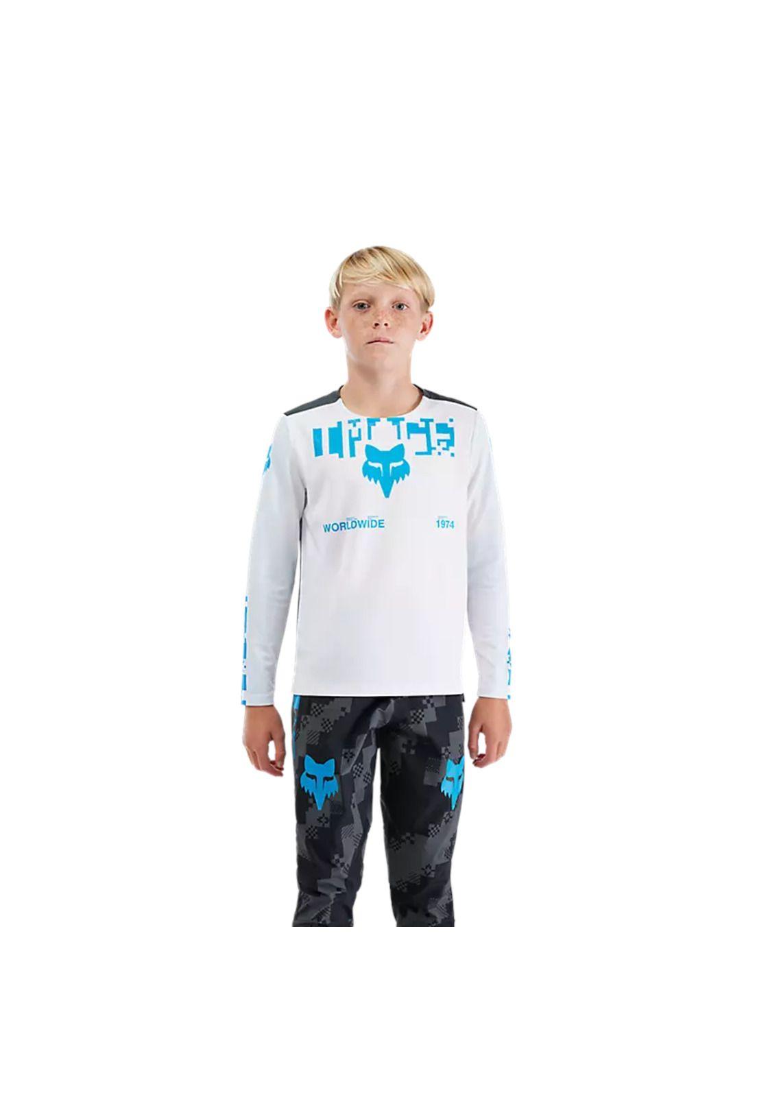 Polera Bicicleta Niño Ranger Digi Image Blanco Fox-2