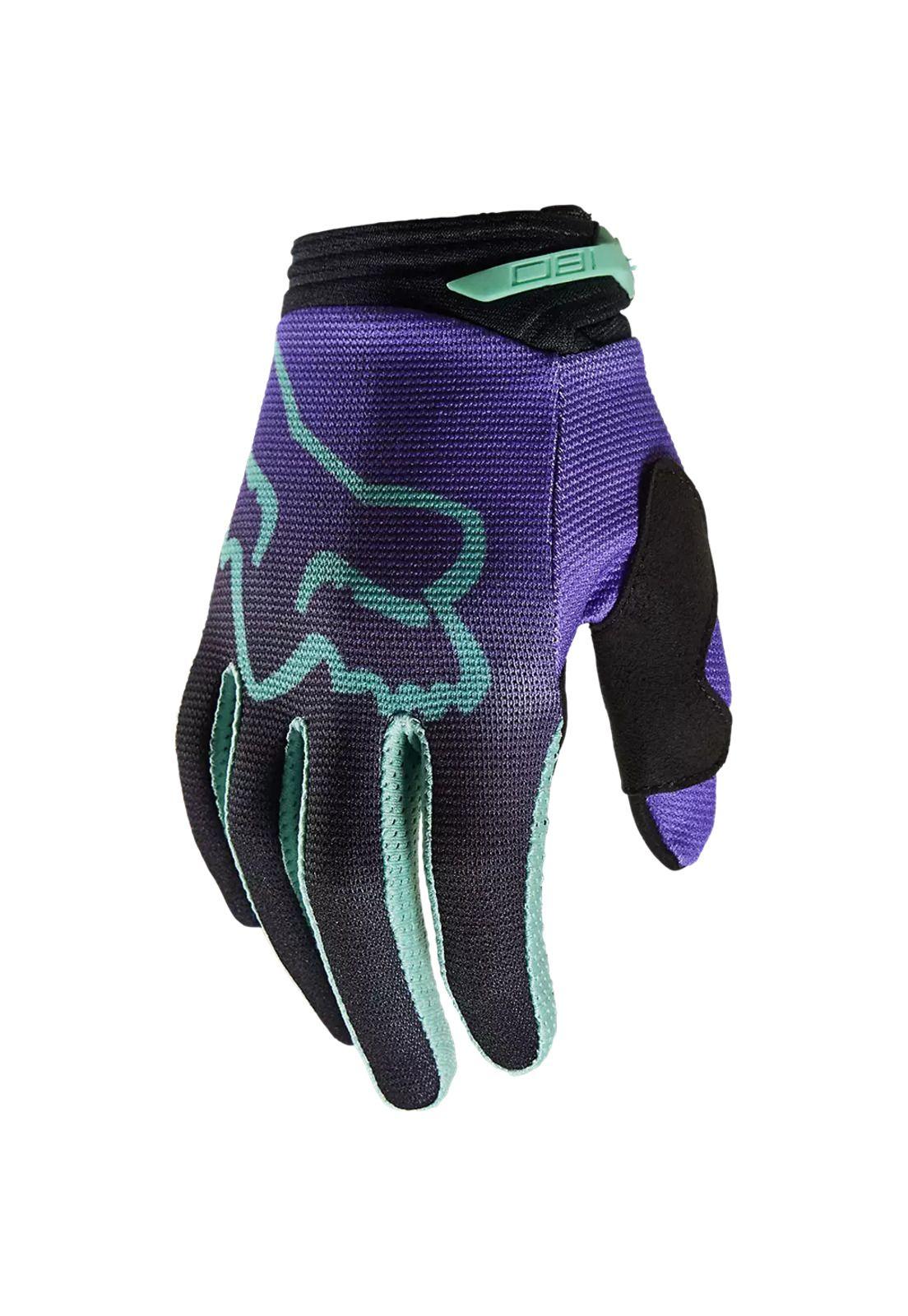 Guantes Moto Niño 180 Toxsyk Negro/Morado Fox-0