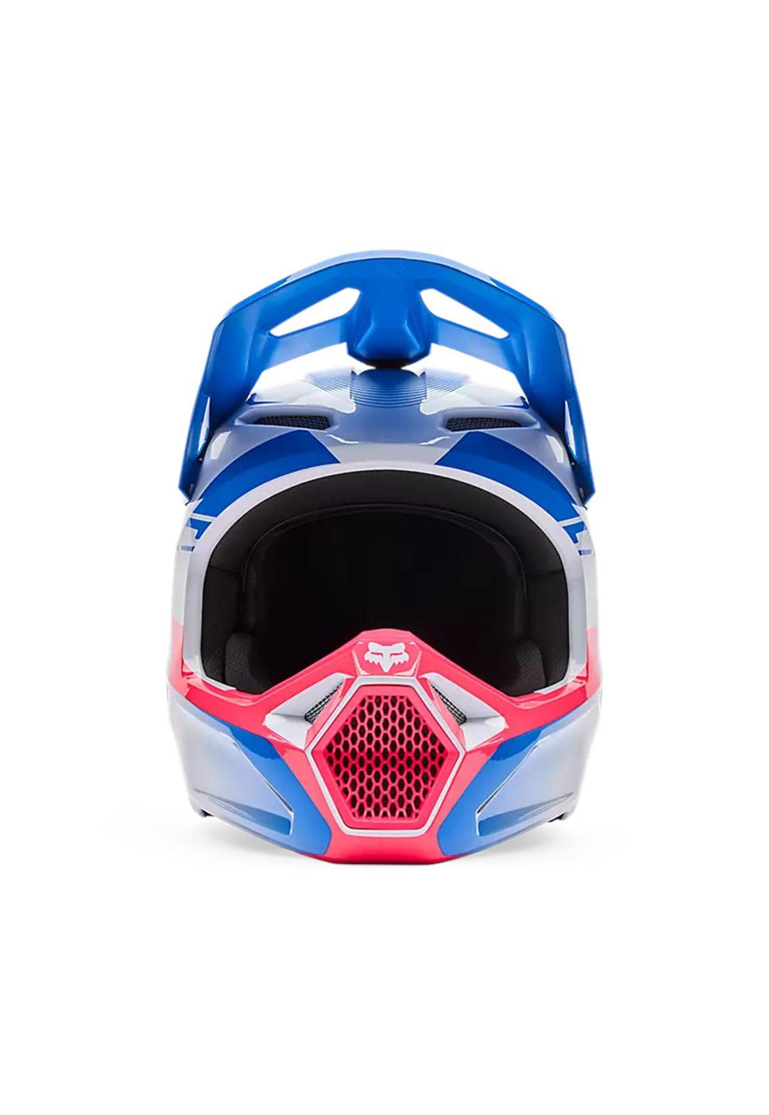 Casco Moto V1 Collect Azul/Blanco Fox-2