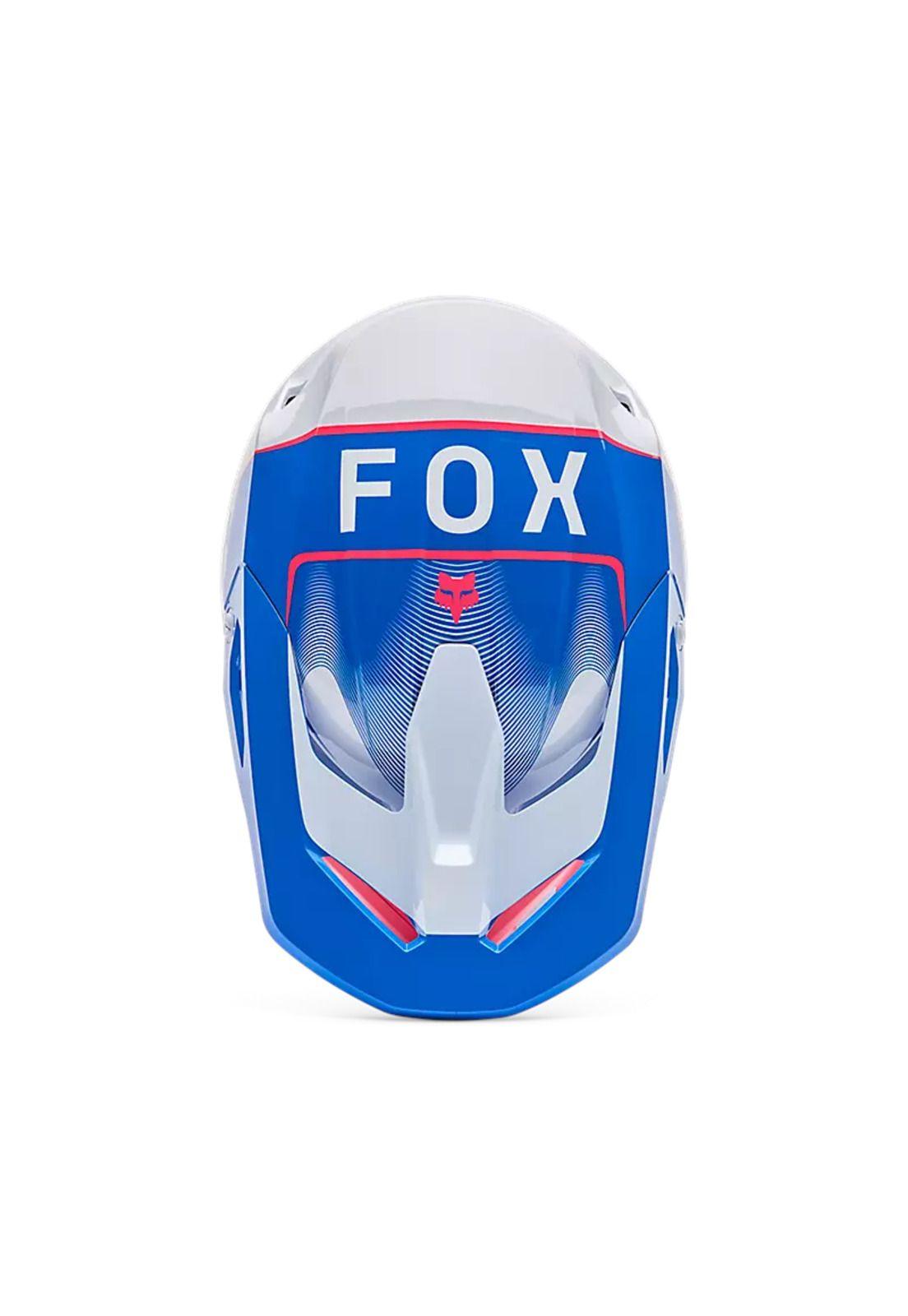 Casco Moto V1 Collect Azul/Blanco Fox-3