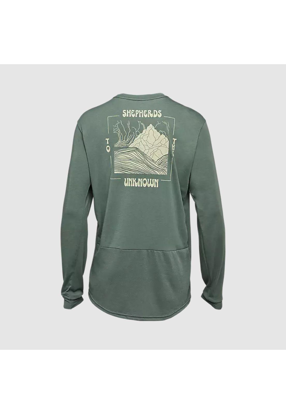 Polera Bicicleta Ranger Shepherds drirelease® Manga Larga Verde Fox-2