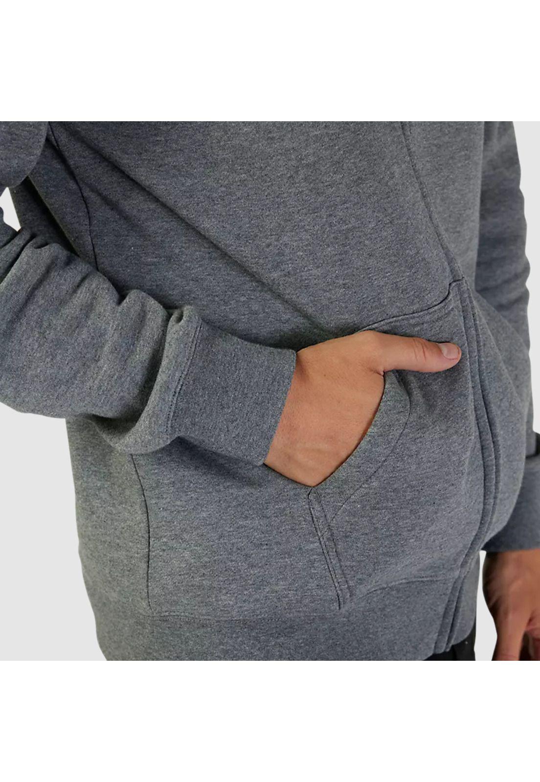 Poleron Lifestyle Absolute Zip Gris/Negro Fox-4