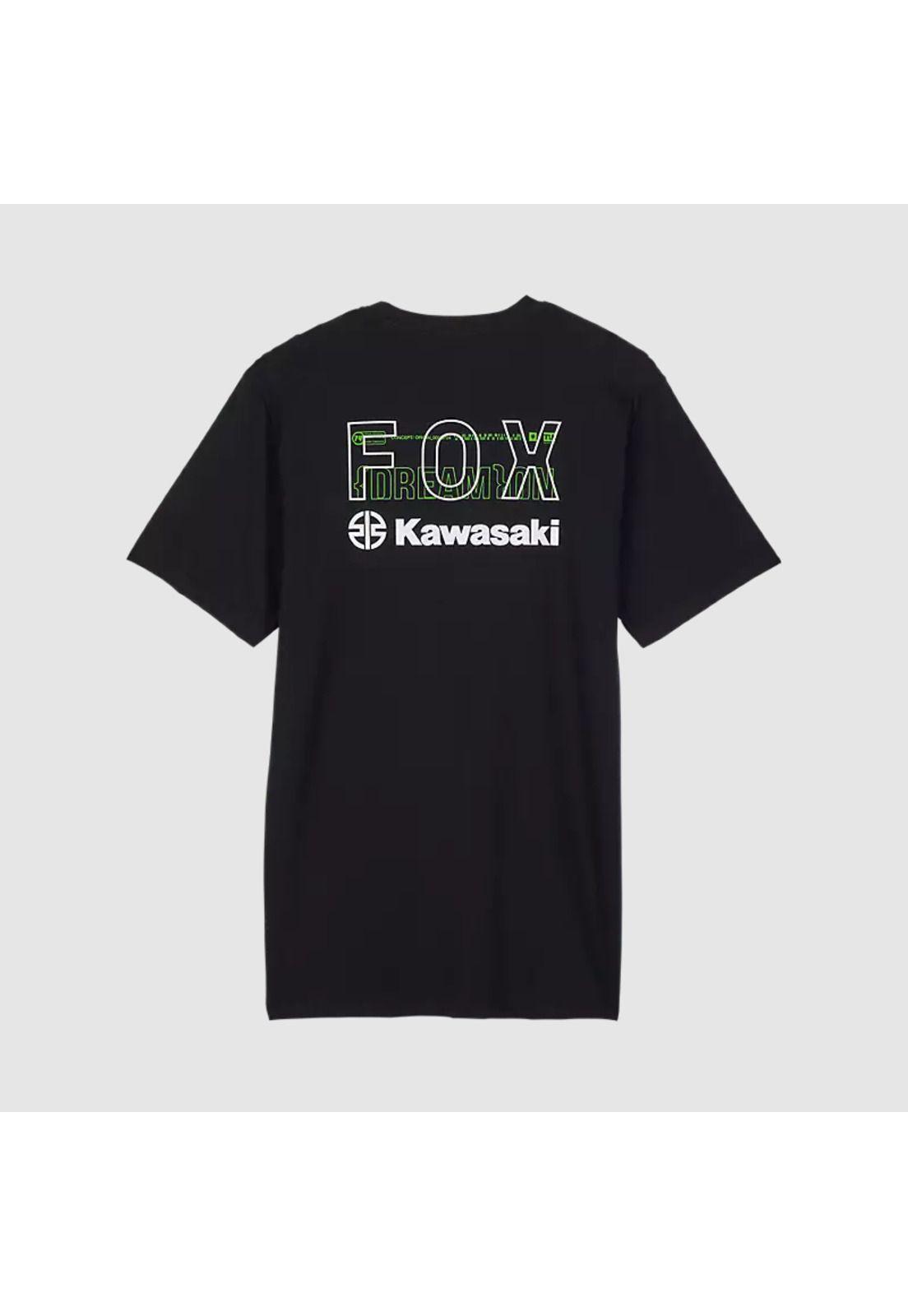 Polera Lifestyle Fox x Kawasaki II Negro Fox-1